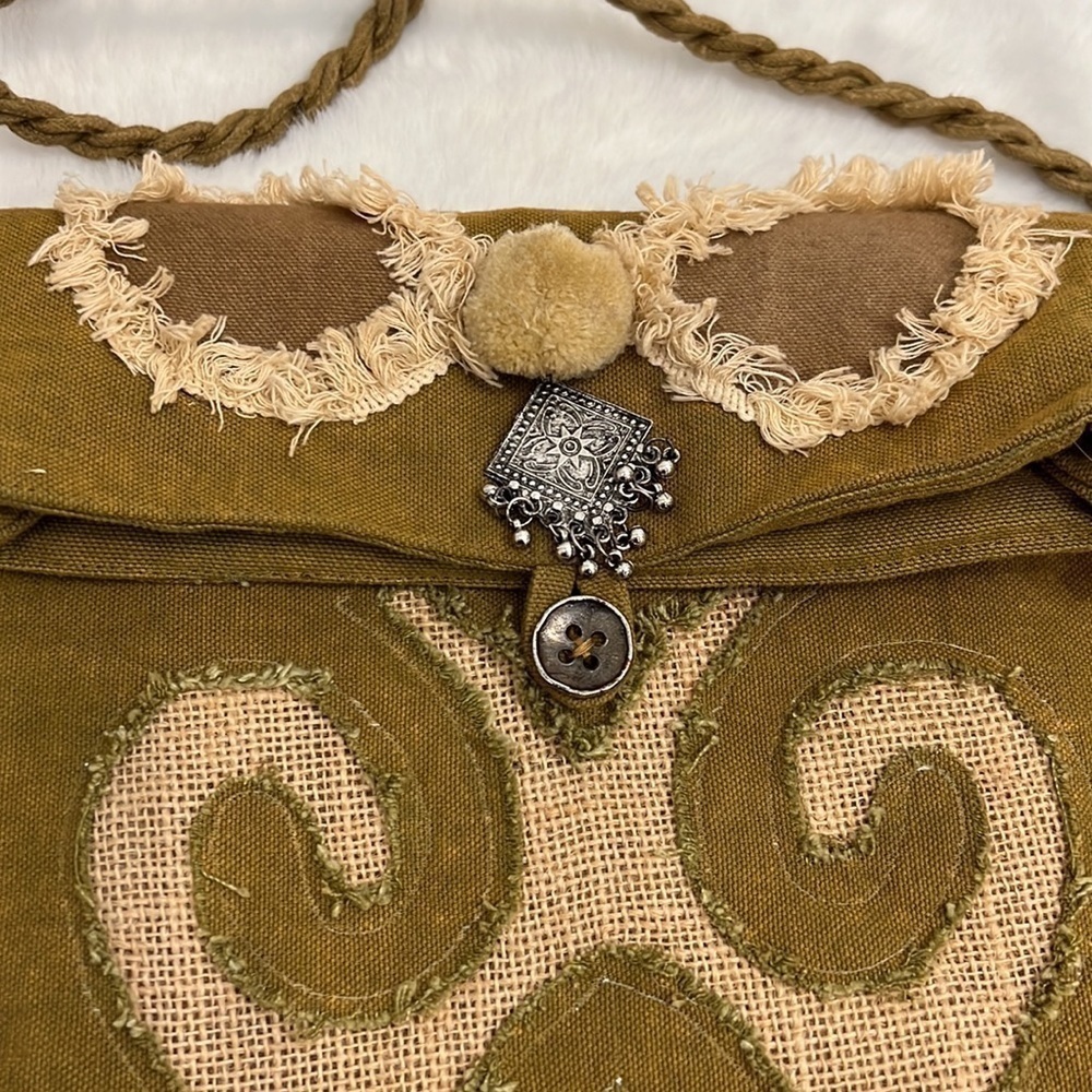 Crosstree lane cotton purse with twisted crossbody strap very boho - Picture 3 of 16